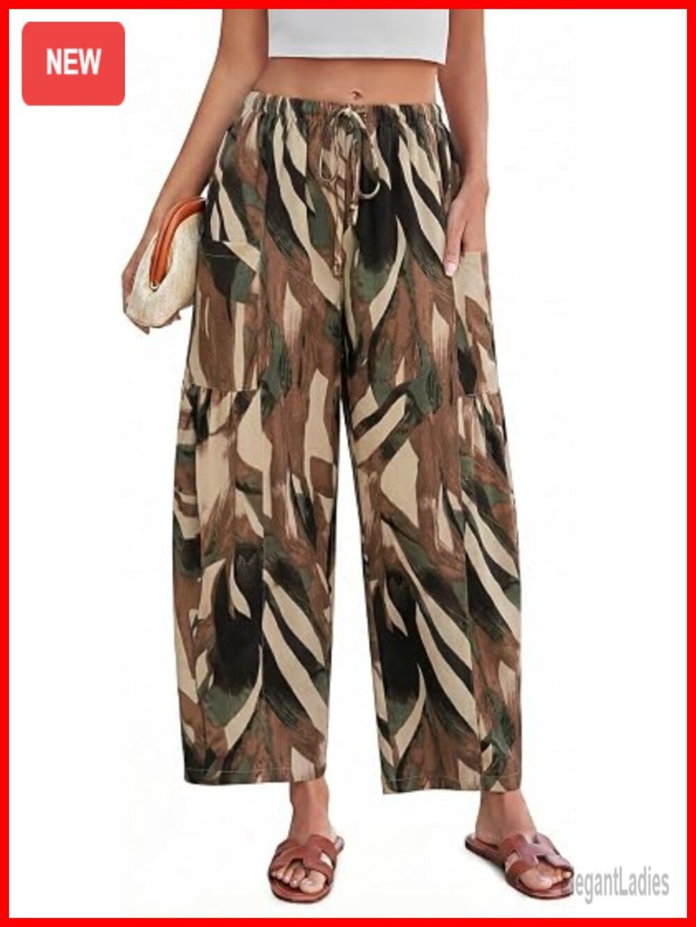 High Waisted Wide Leg Casual Pants with Pockets
